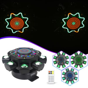 150W 8-Arm Rotating Moving Head Stage Laser Light with RGBW Beam, Laser & Strobe - product detail 4