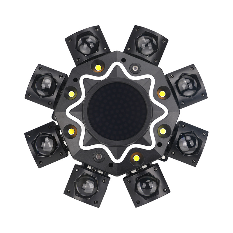 150W 8-Arm Rotating Moving Head Stage Laser Light with RGBW Beam, Laser & Strobe - product detail 6