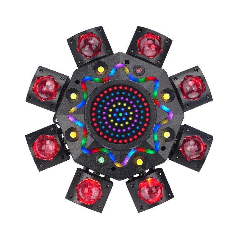 150W 8-Arm Rotating Moving Head Stage Laser Light with RGBW Beam, Laser & Strobe - product detail 7
