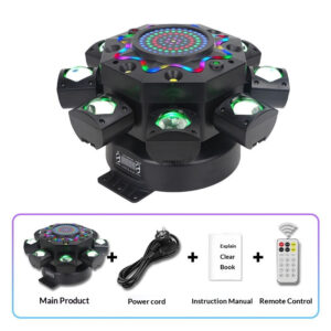 150W 8-Arm Rotating Moving Head Stage Laser Light with RGBW Beam, Laser & Strobe - product detail 5