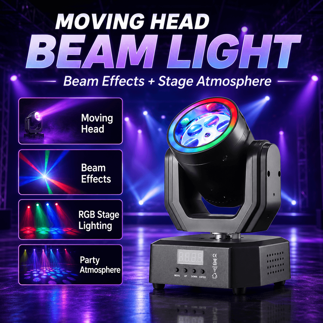 Moving Head Stage Beam Light with Beam Effects