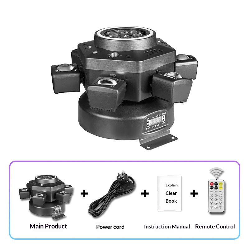 6-Arm Moving Head Stage Laser Light with Strobe & GOBO Effects - product detail 4