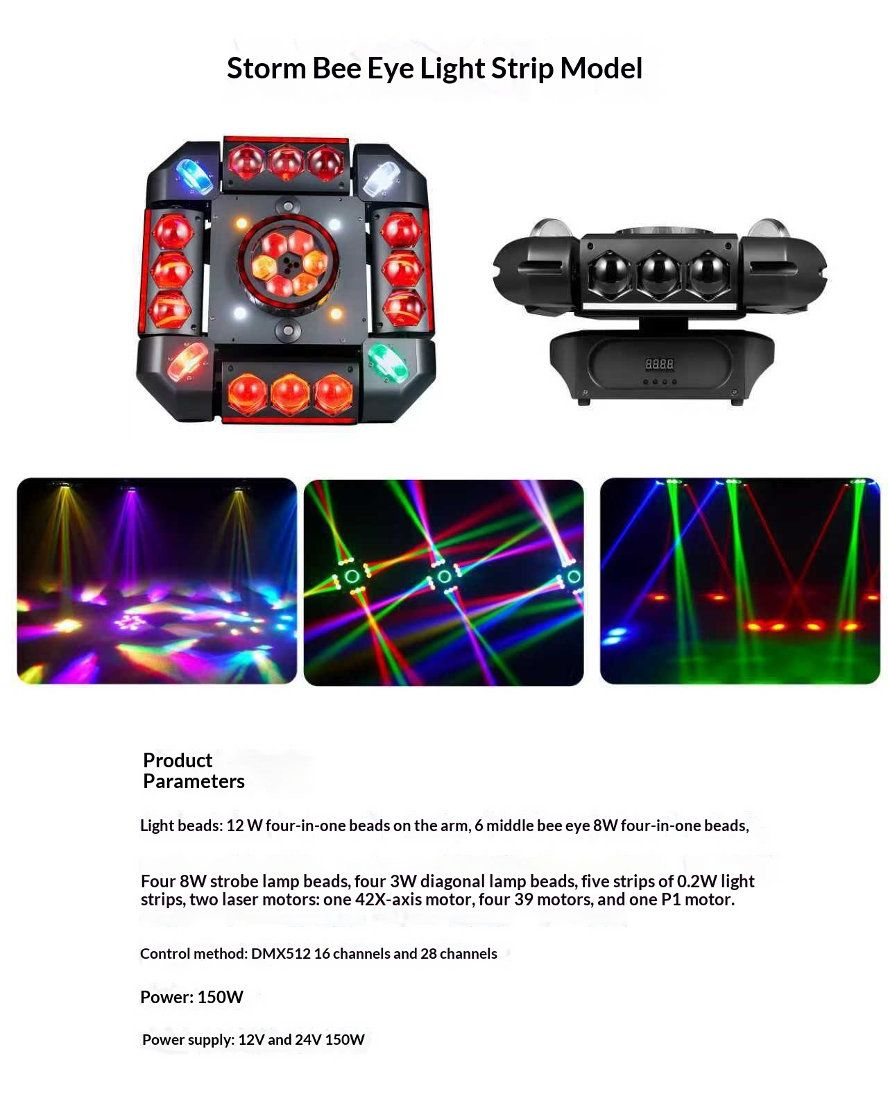 Moving Head Stage Laser Light with Beam & Sound Activation - product detail 3