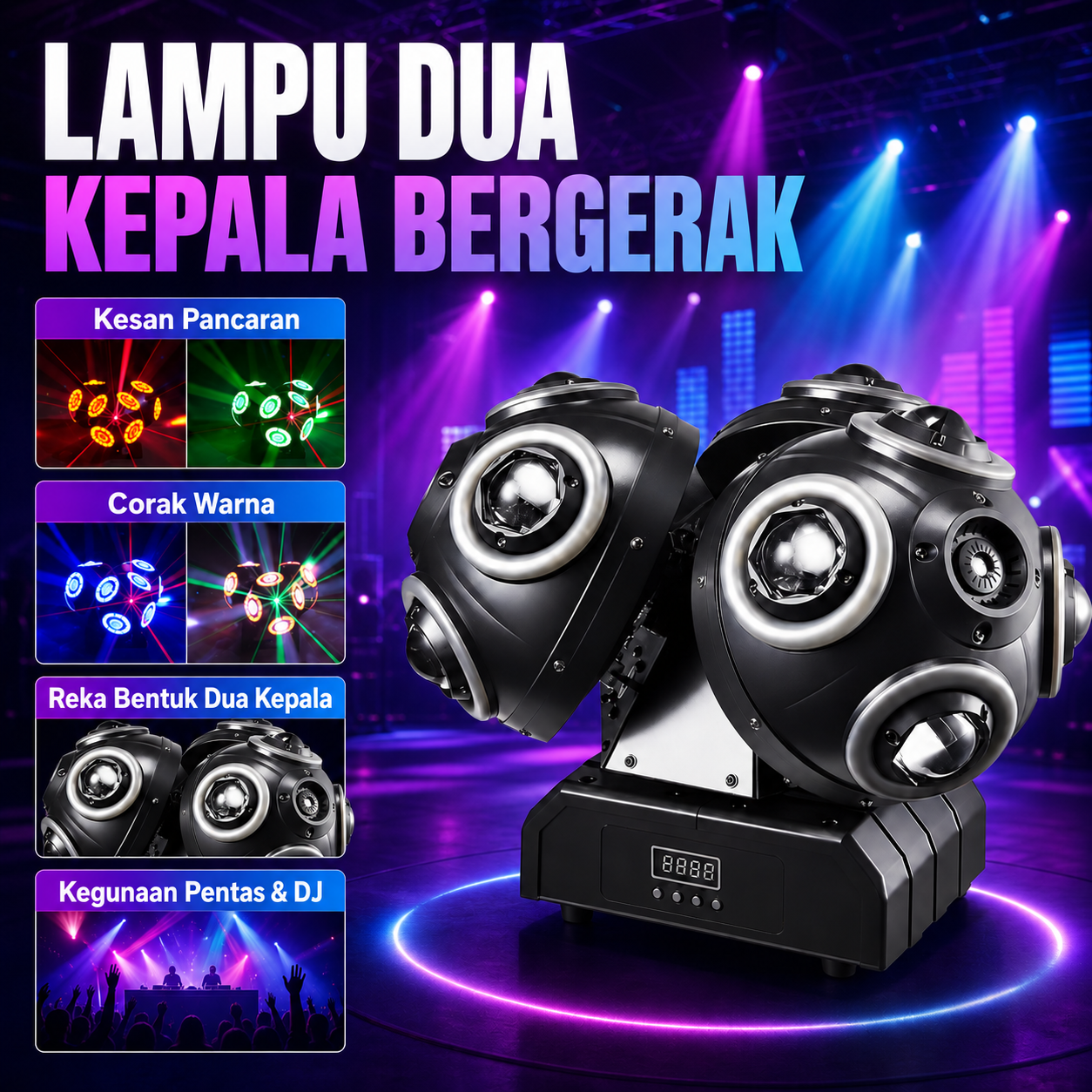Lampu Laser Pentas Kepala Bergerak dengan Kesan Pancaran – Model NP-3147