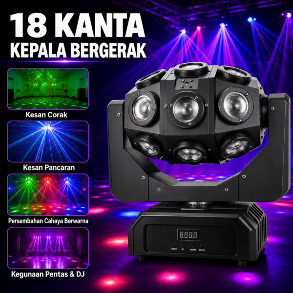 Lampu Laser Pentas Kepala Bergerak dengan Kesan Pancaran – Model NP-3267